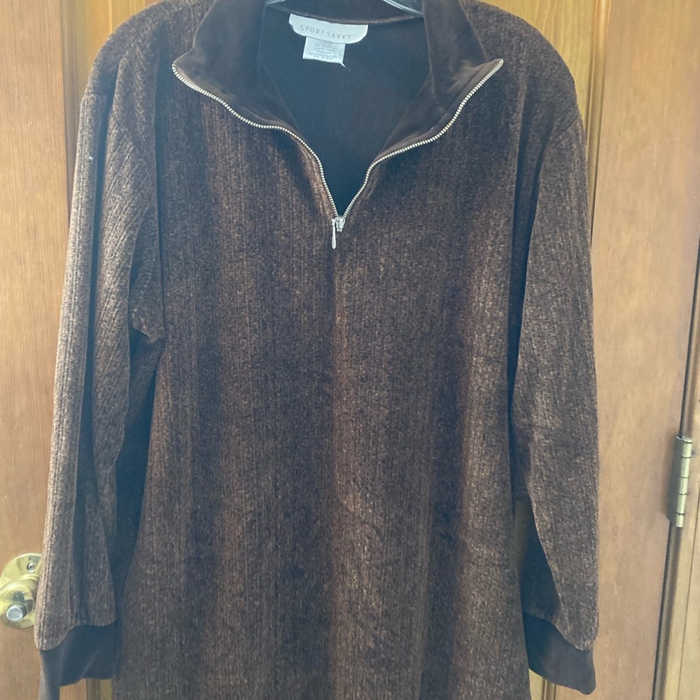 Brown sport savvy pullover jacket large